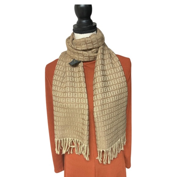 Fendi Accessories - 100% Authentic FENDI TAN WOOL SCARF
